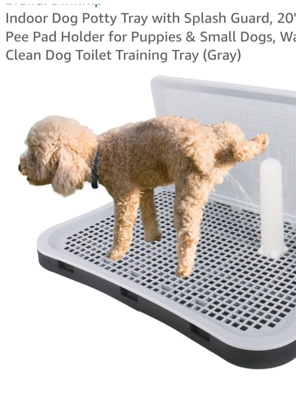 Pee Pad Holder, Indoor Potty Tray for Puppy and Small Size Dog with Pee Wall